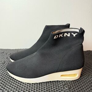 DKNY Women's Black Sock Ankle Boots